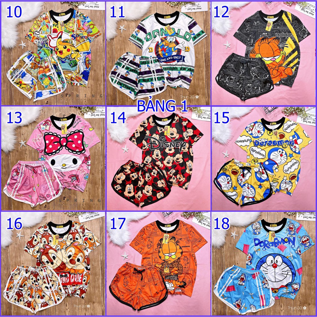 Đồ Bộ Thun Cotton ĐÙI Hoạt Hình Dễ Thương | BigBuy360 - bigbuy360.vn