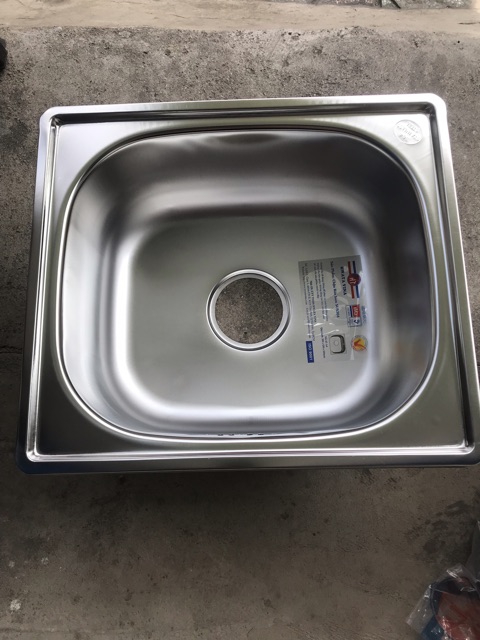 Chậu rửa chén bát 1 hộc 38x43cm inox cao cấp HWATA