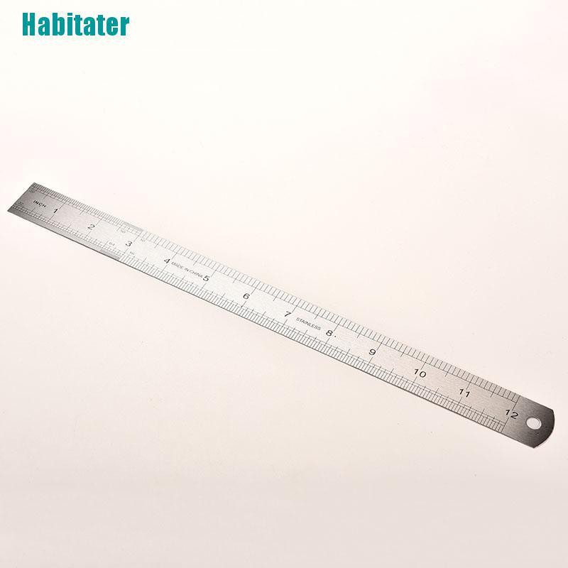 Thước Đo Hai Mặt Bằng Kim Loại Không Gỉ 30cm Độ Chính Xác Cao