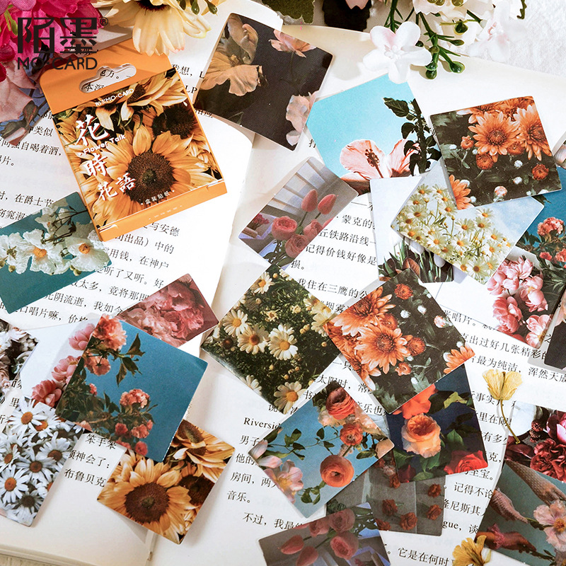 Set 46 miếng dán trang trí album sáng tạo chủ đề bông hoa