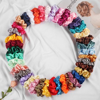 Dây Buộc Tóc Scrunchies Cột Tóc Vải Phi Bóng Trơn Thanh Lịch