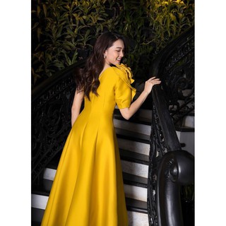 (có kèm hình thật) Đầm maxi xoè lụa vàng