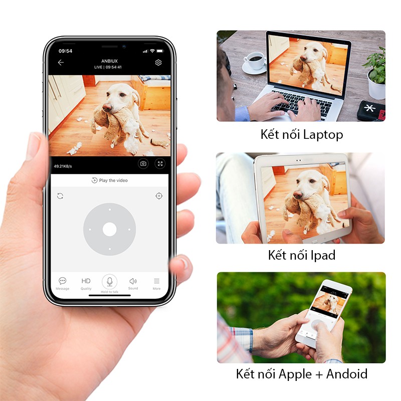 Camera Wifi IP, Camera Quan Sát Trong Nhà CARECAM YH200 2.0 (1080FullHD) Khả Năng Lưu Trữ Cao, Có Màu Ban Đêm