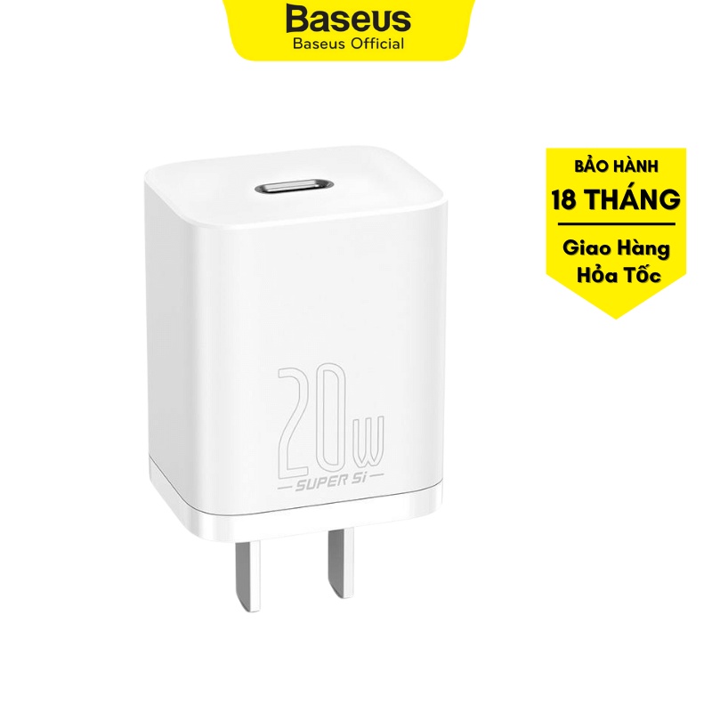 Củ sạc tự ngắt Baseus Super Si 1C 20W| Sạc nhanh, siêu nhỏ gọn| Kiểm soát sạc thông minh - BH 18 tháng