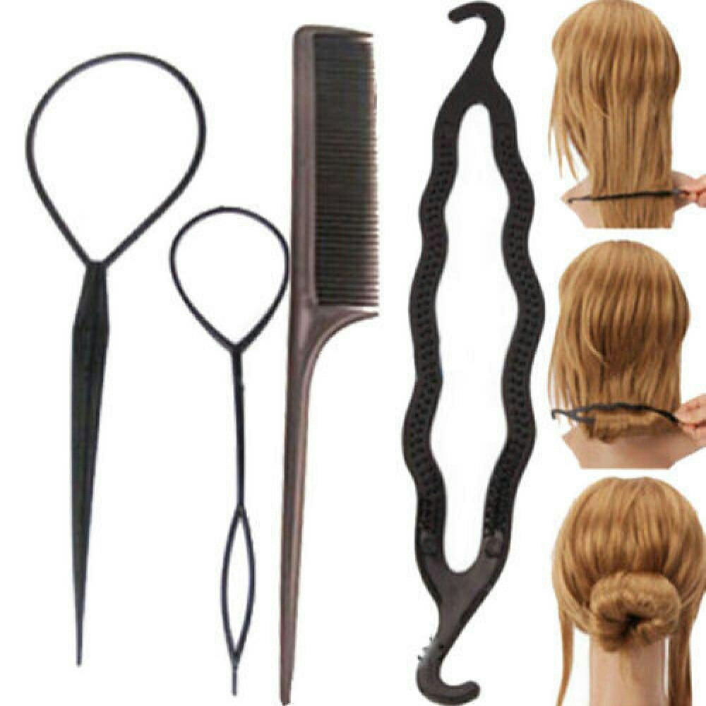 Bộ 4 dụng cụ tạo kiểu tóc, Bộ 4 món làm tóc đa năng (hàng loại 1)