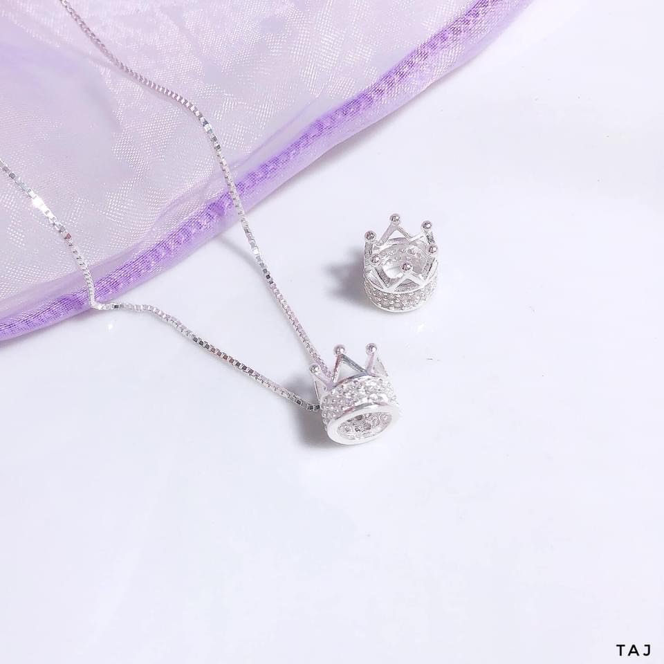 Dây chuyền nữ bạc thật treo mặt vương miện sang chảnh - Kho sỉ bạc Nhất Linh