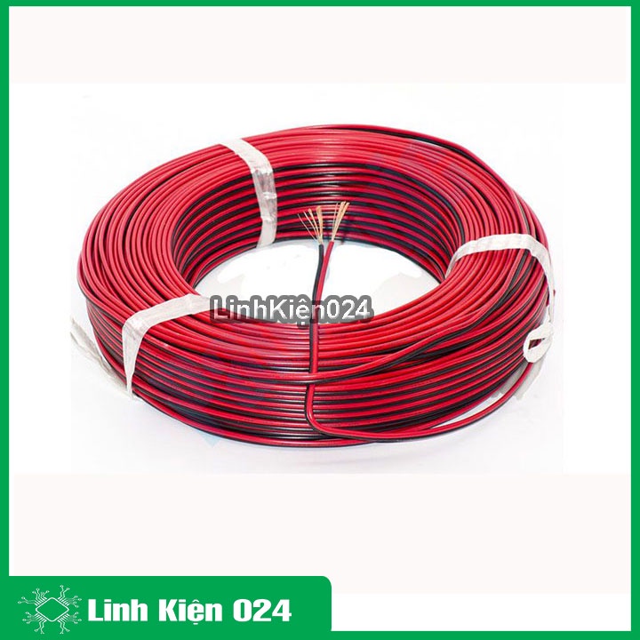 Cuộn 100 mét dây điện đôi 24AWG lõi nhiều sợi, vỏ bọc cách điện tốt