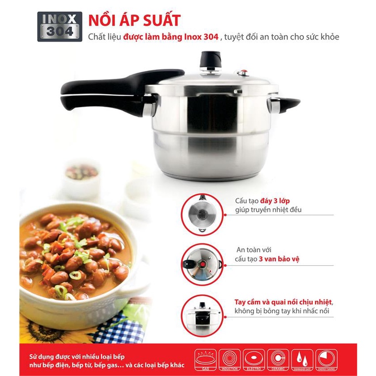 Nồi áp suất inox 304 Elmich 6L EL3371 - 2353371