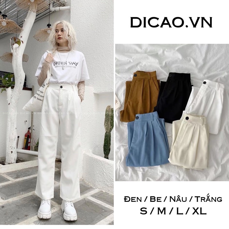 QUẦN TÂY CULOTTES ỐNG XUÔNG RỘNG QUẢNG CHÂU PHONG CÁCH Y2K