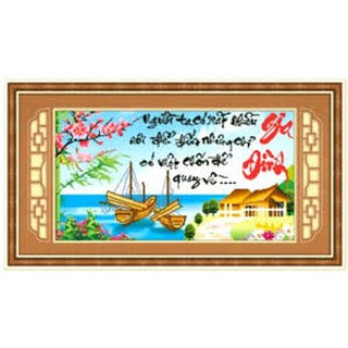 Tranh đính đá thư pháp df094 75x45cm