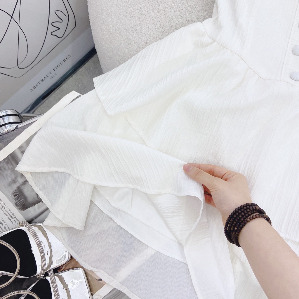 ĐẦM CỔ TIM LAI TẦNG NÚT BỌC