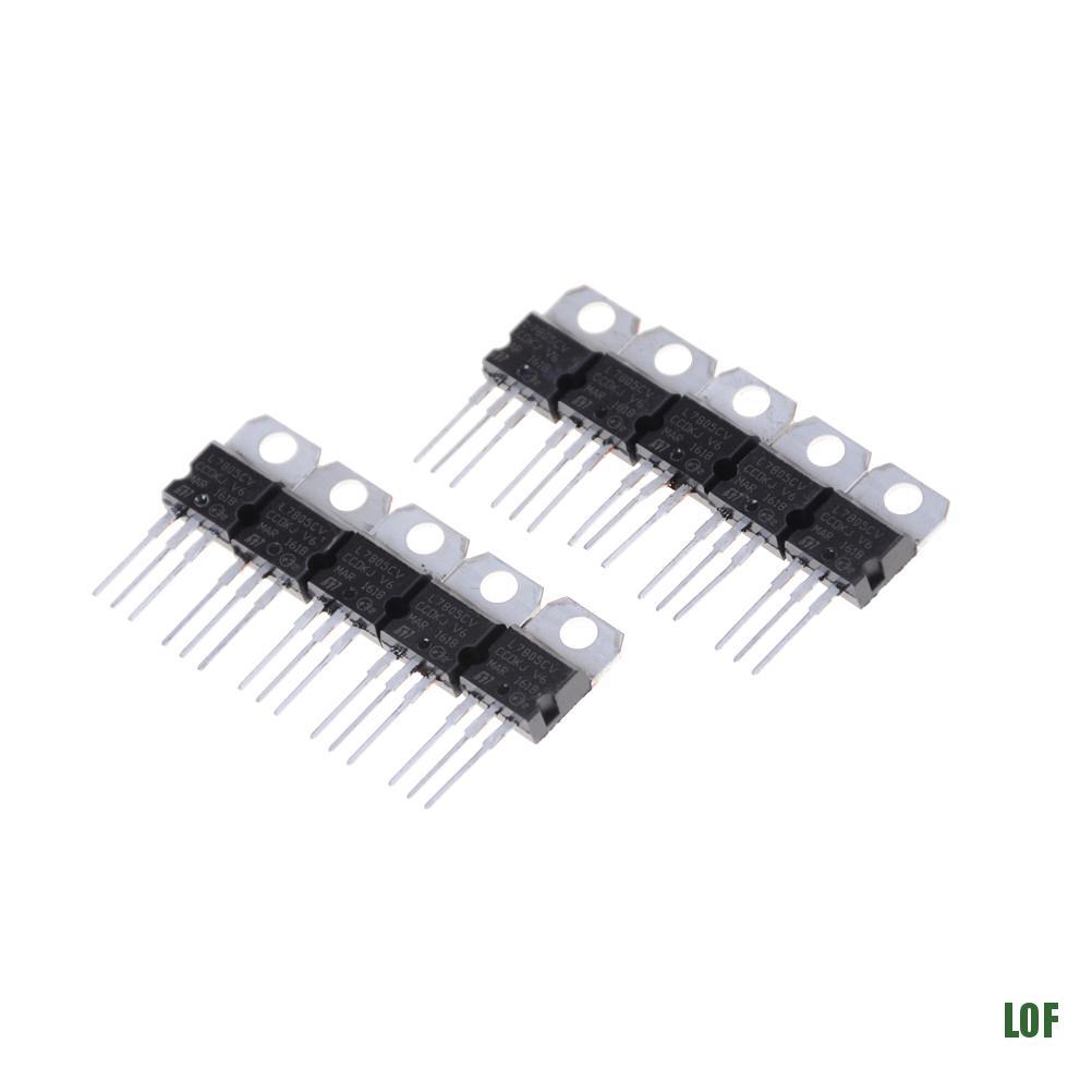 Set 10 Bộ Điều Chỉnh Điện Áp Ic L7805Cv L7805-220 5v Chất Lượng Cao