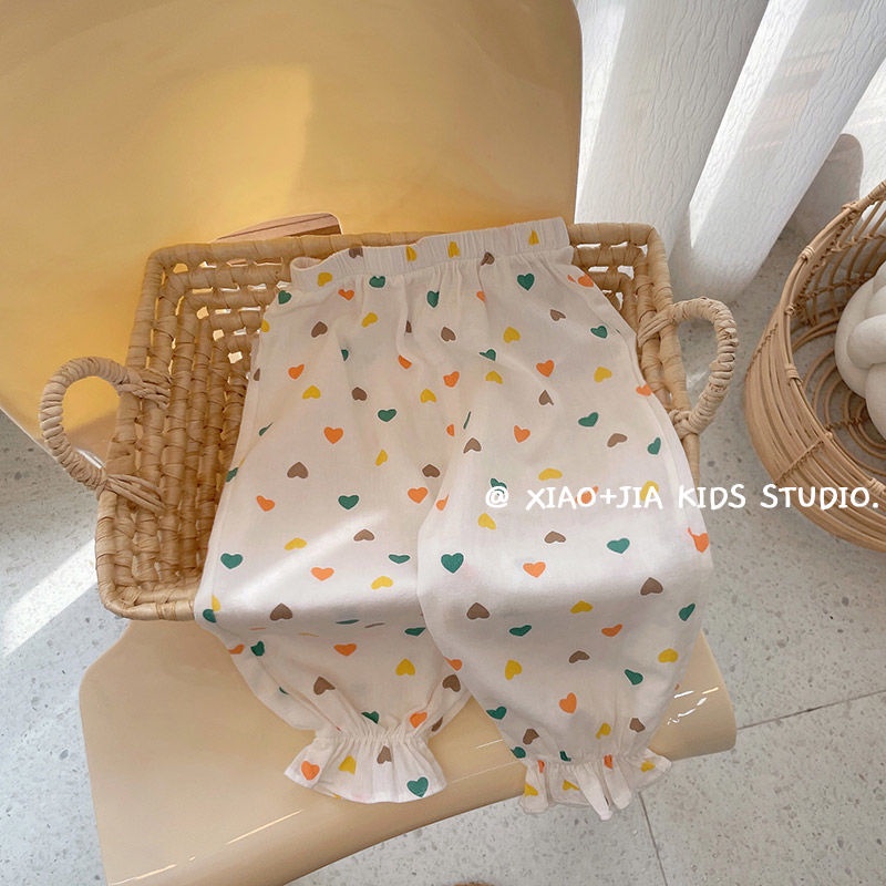 [Babycat] Hàng Có Sẵn Bán Chạy Phong Cách Mới Nhật Bản Hàn Quốc Too!Quần Dài Dáng Rộng Màu Sắc Lá Cây Thời Trang Mùa Hè Cho Bé Gái