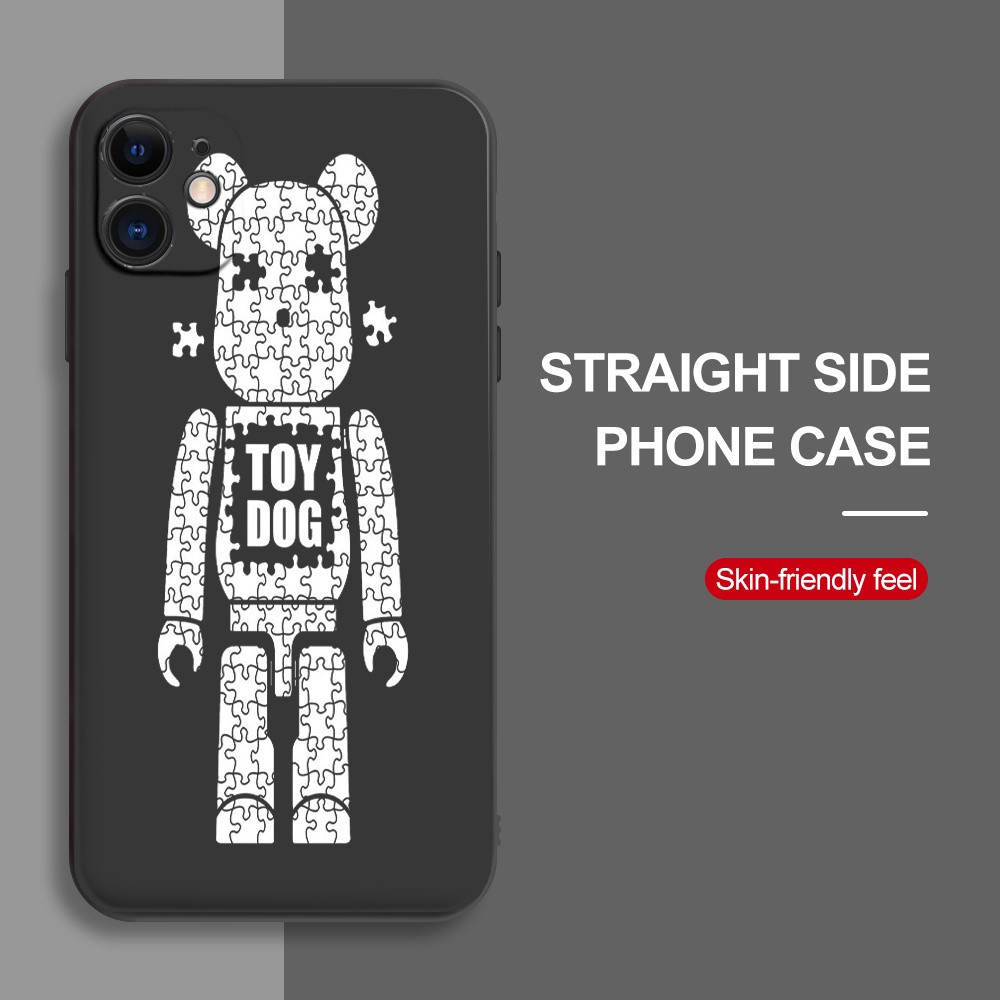 Ốp điện thoại iphone 13promax bảo vệ camera Toy Dog đơn sắc ốp iphone viền vuông chống sốc x/xr/xsmax/6/6s/7/8/plus