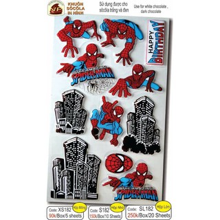 KHUÔN CHOCOLATE SPIDER MAN NGƯỜI NHỆN TRANG TRÍ BÁNH KEM