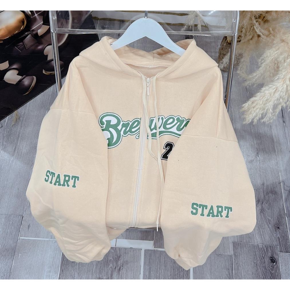 Áo Khoác Unisex Chất Nỉ Số 22 Dáng Rộng Tay Bồng Nam Nữ Năng Động Thể Thao