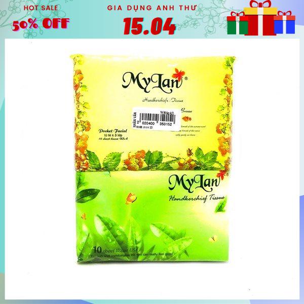 [Rẻ vô địch] GIẤY ĂN VÍ MYLAN ( 1 dây gồm 10 gói) - GIẤY ĂN NHỎ GỌN TIỆN DỤNG