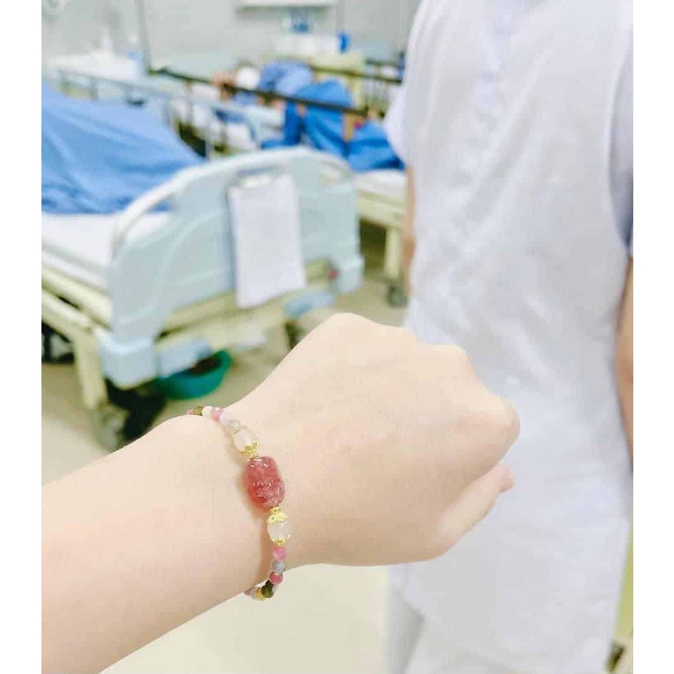 Vòng tay Tourmaline Tỳ Hưu Đa Sắc.