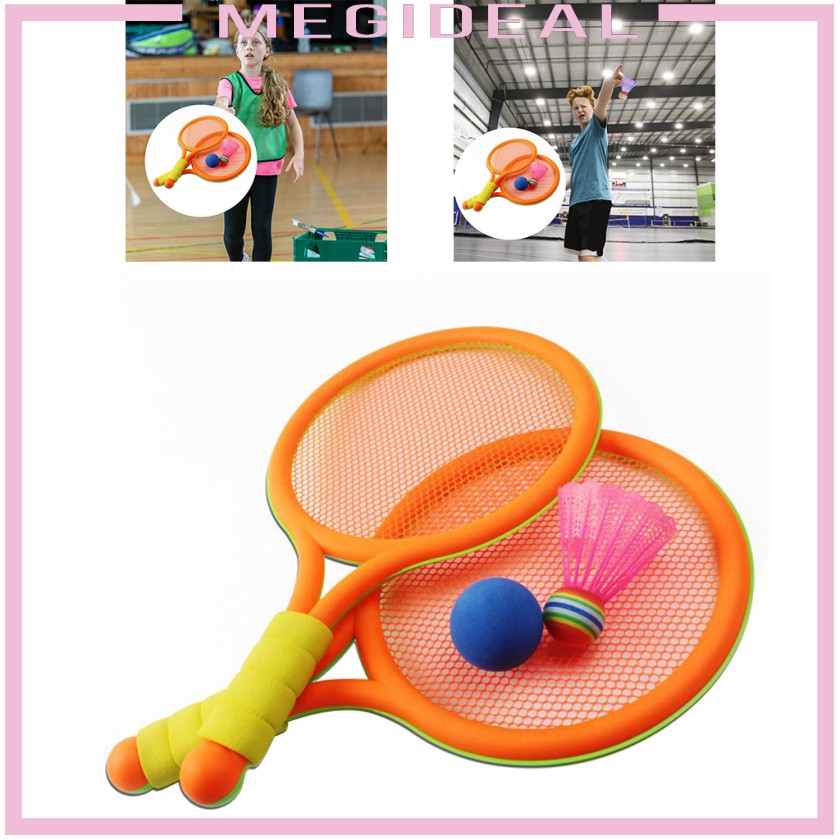 Bộ Vợt Cầu Lông / Tennis Đồ Chơi Dễ Cầm Tay Nhiều Màu Sắc Vui Nhộn Cho Bé Chơi Thể Thao Ngoài Trời / Bã