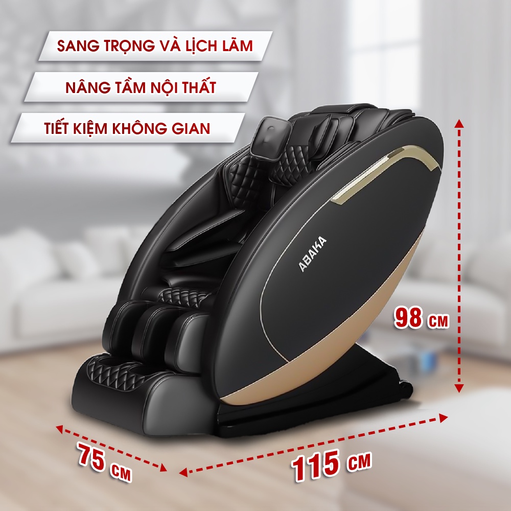 Ghế massage toàn thân Abaka K1 - Nhiệt hồng ngoại toàn thân - Ghế mát xa có loa bluetooth nghe nhạc - Bảo hành 6 năm