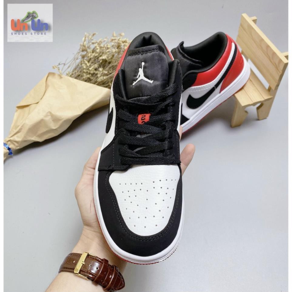 (surucara)[SALE LỚN + SẴN HÀNG] Giày Jordan Thấp cổ Nam Nữ, Đỏ đen, Full Size 36-43, Full box