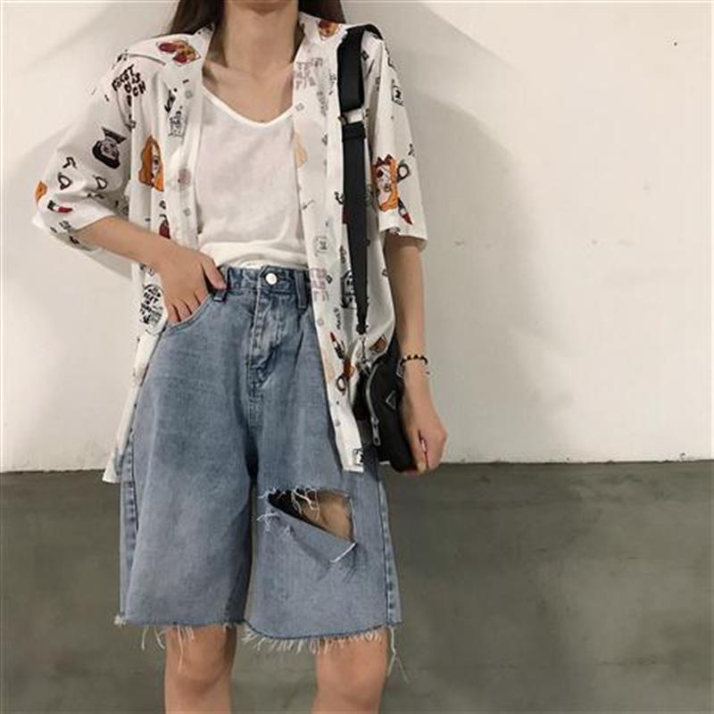 Áo Thun Nữ Form Rộng 3.29Zhe Chất Liệu Denim