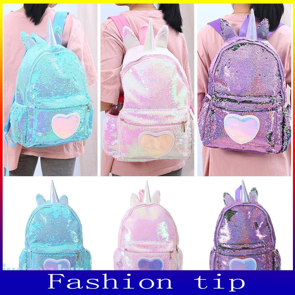 Balo đeo vai họa tiết trái tim đính sequin lấp lánh dễ thương