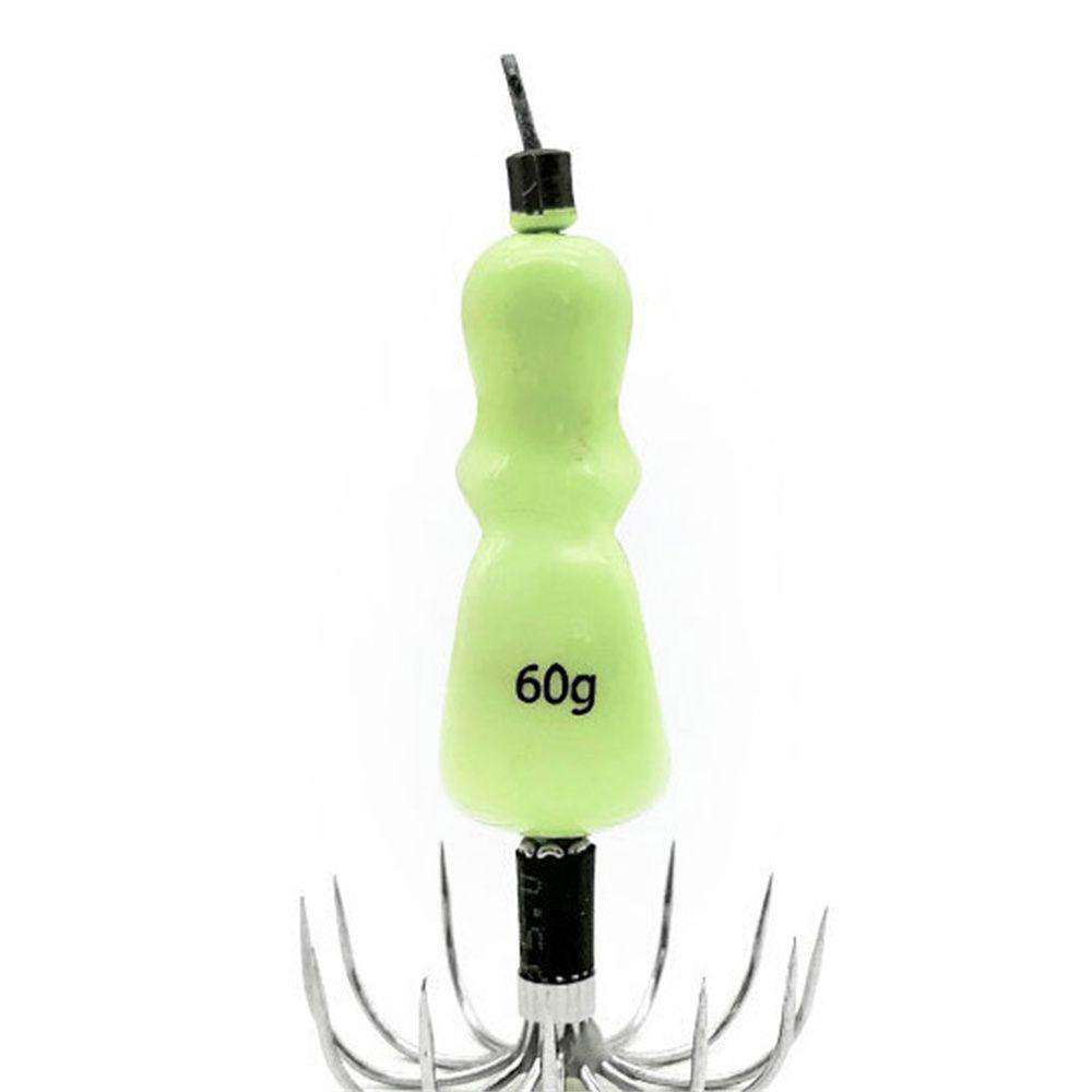 Mồi Câu Cá Hình Con Mực Phát Sáng Trong Đêm 60g