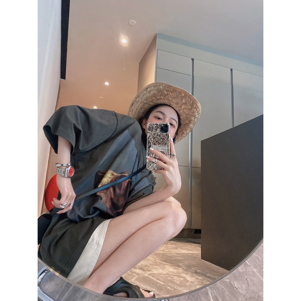 NRVP Áo Thun Nữ Oversize Cổ Tròn Thời Trang Hàn Quốc