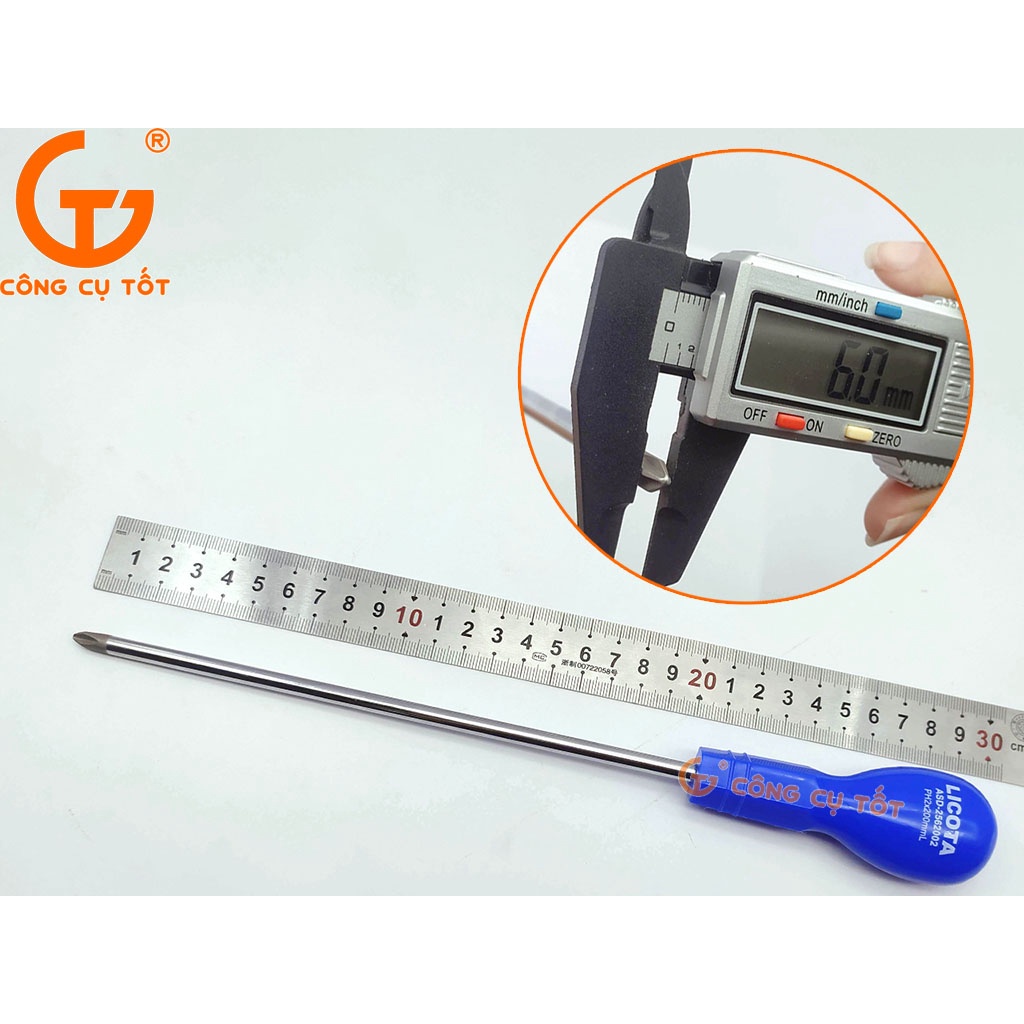 Tô vít cán bầu 200mm thép CrV Ø6 PH2 Đài Loan Licota ASD-2562002