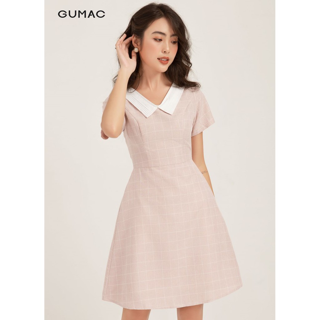 Đầm nữ ôm body GUMAC caro đủ màu, thiết kế thời trang DB115 | BigBuy360 - bigbuy360.vn