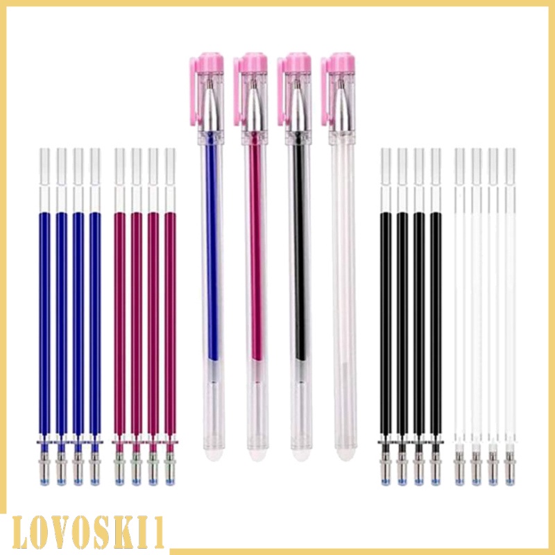 [LOVOSKI1]4 Colors Heat Erasable Pens Fabric Marking Pens with 20 Refills for Dressmaking