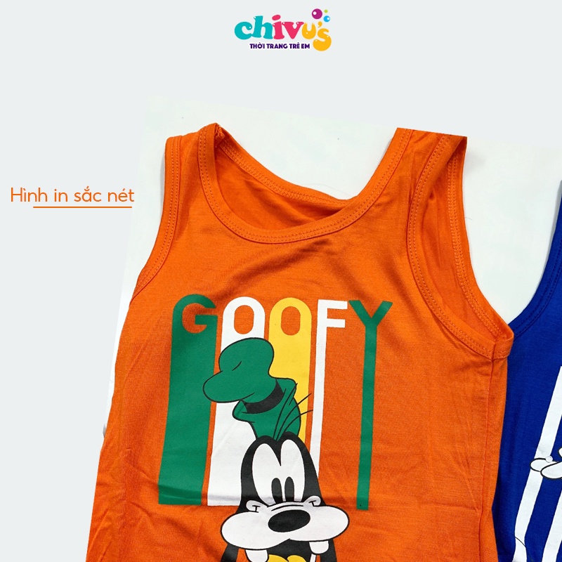 Bộ ba lỗ bé trai chất vải cotton lạnh hoạ tiết mickey người nhện quần áo trẻ em 1 2 3 4 5 6 7 tuổi CHIVU's KID