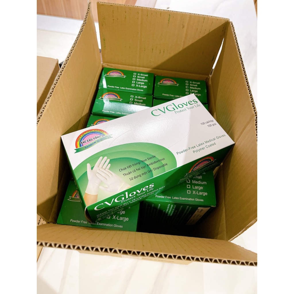 Găng tay cao su y tế Latex không bột CVGLOVES size S