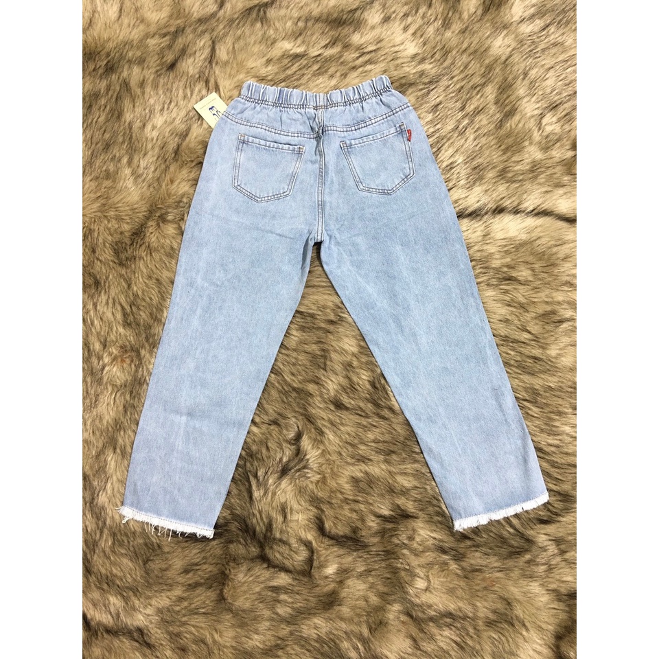 Quần Jeans Baggy Lỡ Cào In Trái Tim