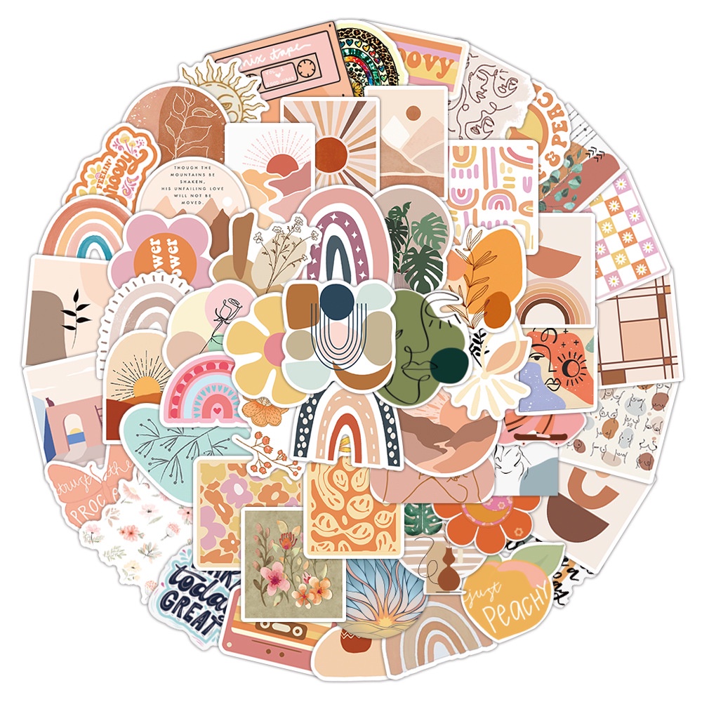 200/100/50 Sticker Dán Điện Thoại Laptop Hình Graffiti Phong Cách Bohemia