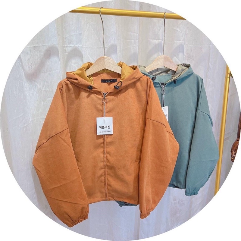 Áo khoác trơn basic kaki da lộn gân tăm cánh dơi có nón 2 lớp unisex ulzzang nam nữ