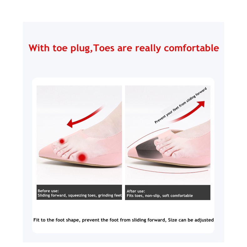 Set 2 Cặp Miếng Đệm Mũi Giày Cao Gót Giảm Đau Có Thể Điều Chỉnh Dành Cho Nữ