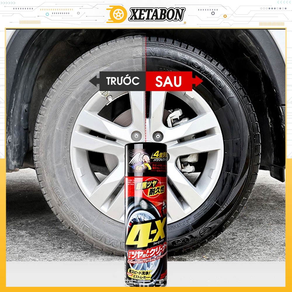 Chai Xịt Đen Bóng Lốp Bảo Vệ Lốp Xe Ô tô - 4x TIRE CLEANER ( SOFT99 - 470ml )