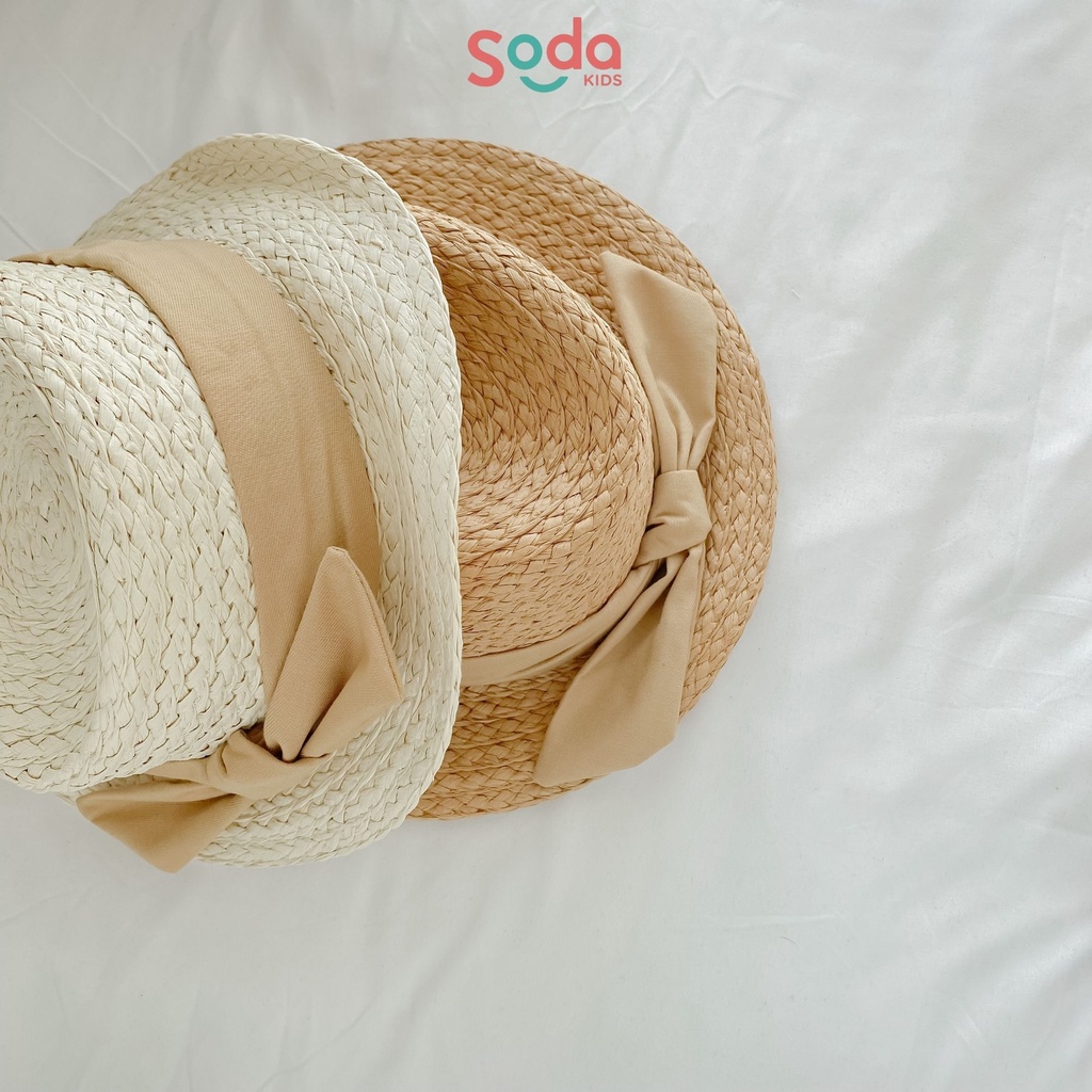 Mũ cói phớt buộc nơ 2 màu (Ảnh thật)