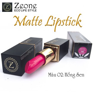Son Lì Dưỡng Môi Zeone Đen Eco Life Style Matte Lipstick - Màu 02 Hồng Sen
