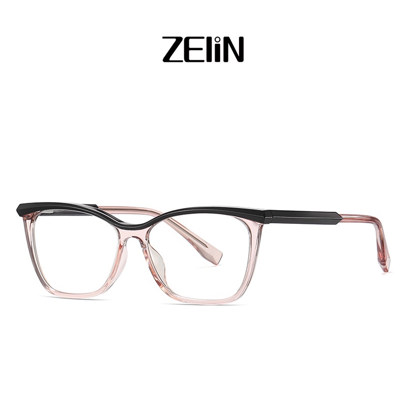 Kính mắt ZELIN TR3517 chống ánh sáng xanh gọng phẳng hai màu sắc kết hợp phong cách Âu Mỹ thời trang