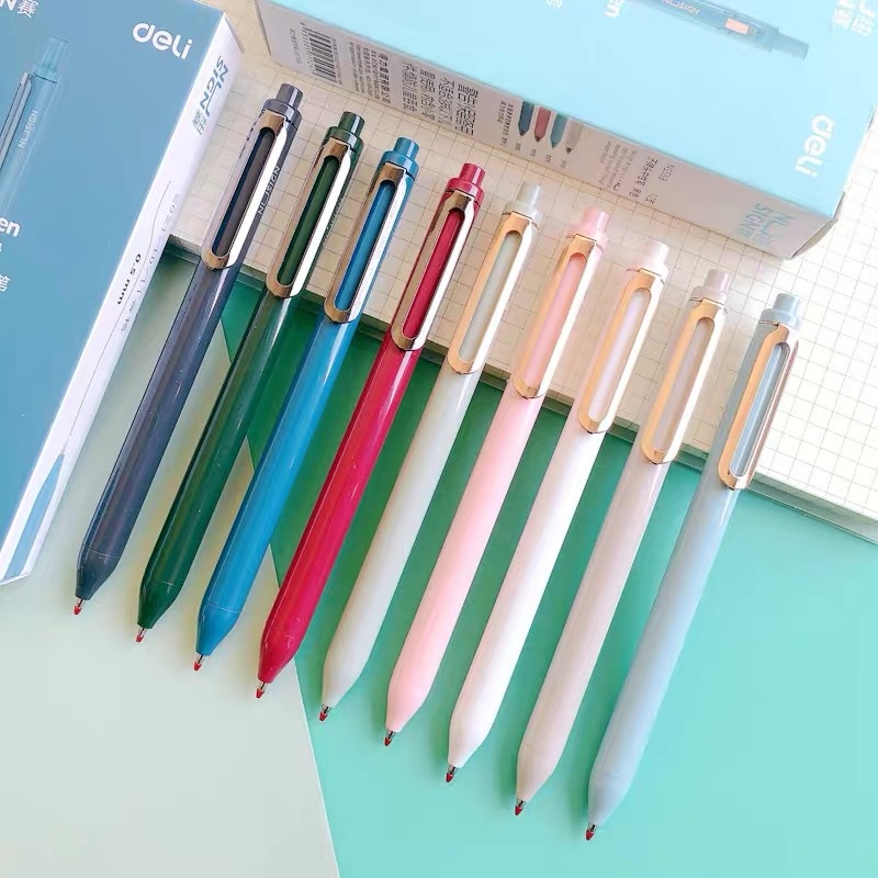 Bút Bi Mực Đen Ngòi 0.5MM Có Thể Thu Gọn Tiện Dụng