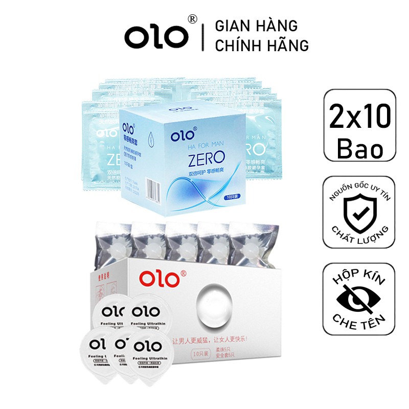 BCS Bao Cao Su Bi và Bao Cao Su Siêu Mỏng OLO Har For Man 2 hộp BCS