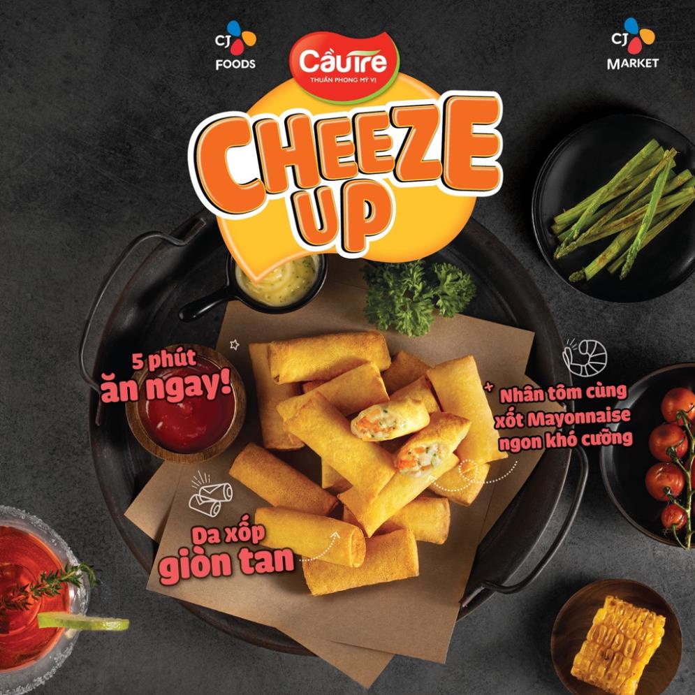 Chả Giò da xốp Cầu Tre Cheeze Up Phô Mai Gà/Tôm Mayonnaise/ Bơ Tỏi - Gói 300Gr