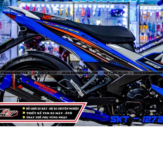 Gía sốc tem trùm exciter 150 xanh đen bạc MX KING , tem decal xe siêu rẻ ,đẹp,chất