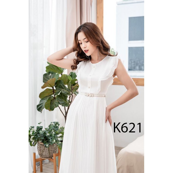 ĐẦM XẾP LY DÁNG DÀI K621 - Elise House (Hàng may thiết kế ,ảnh thật shop tự chụp)