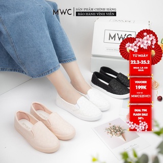 Giày Slipon Thời Trang Nữ MWC Màu Sắc Basic Họa Tiết Hoa Trẻ Trung Dễ Phối Quần Áo NUSL- 1568