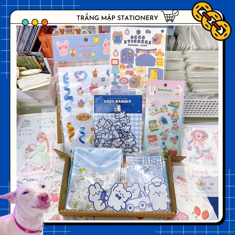 RAINBOWNEE Combo quà tặng sticker theo tông màu tự chọn l Trắng Mập Stationery