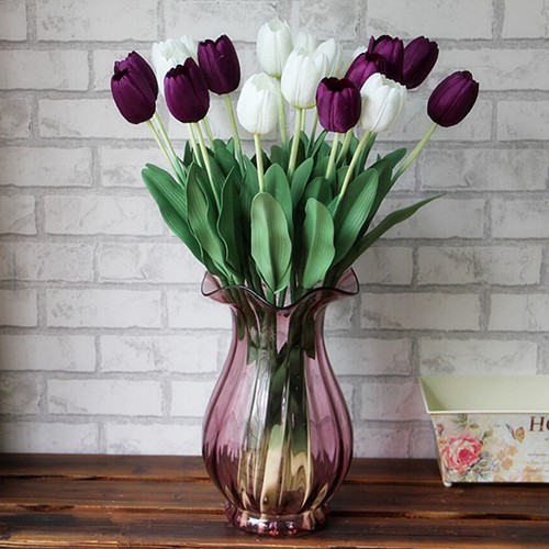 Hoa tulip giả tuyệt đẹp bằng lụa để trang trí tiệc cưới, nội thất